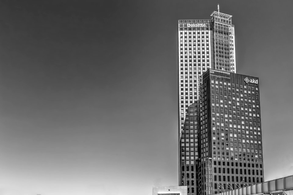 Skyscraper, Building, Black And White, Tower Block photo