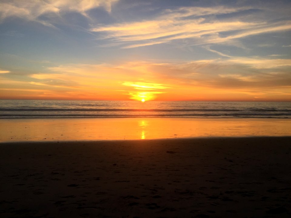 Horizon, Sky, Sunrise, Afterglow