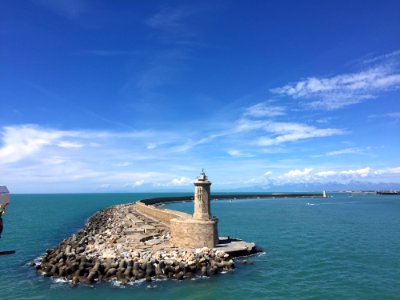 Sea, Lighthouse, Sky, Promontory