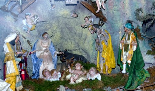 Nativity Scene, Religion, Painting, Manger