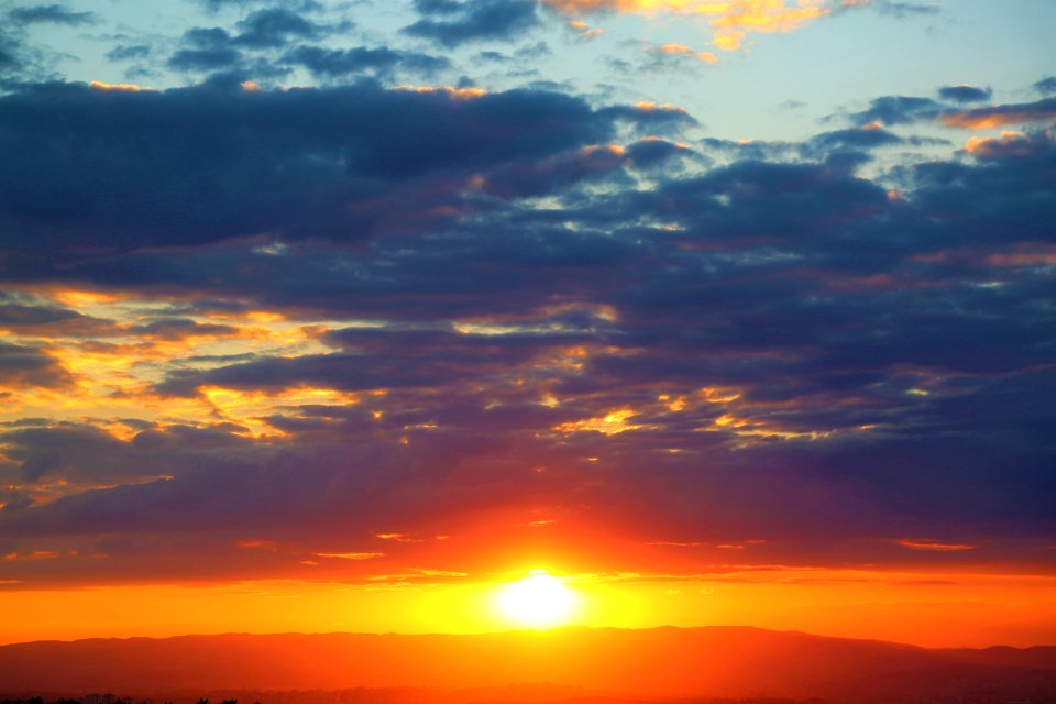 Sky, Afterglow, Horizon, Red Sky At Morning