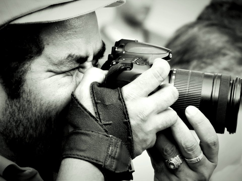 Photographer, Photograph, Black And White, Nose
