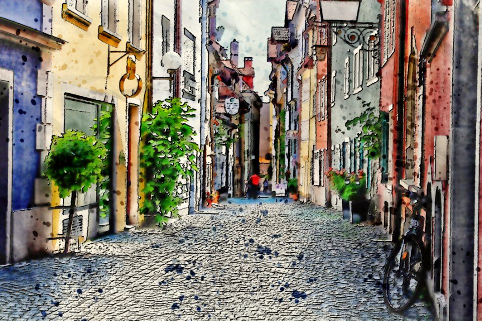 Town, Neighbourhood, Alley, Street