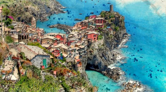 Tourism, Aerial Photography, Village, Water