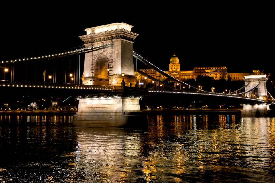 Reflection, Landmark, Night, Bridge photo