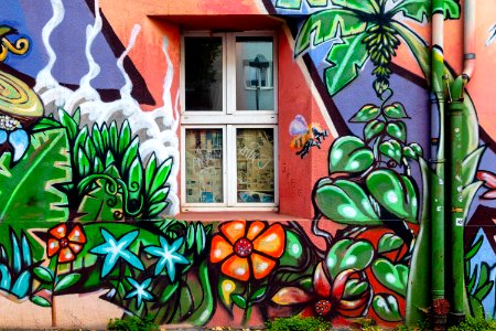 Art, Graffiti, Plant, Mural photo