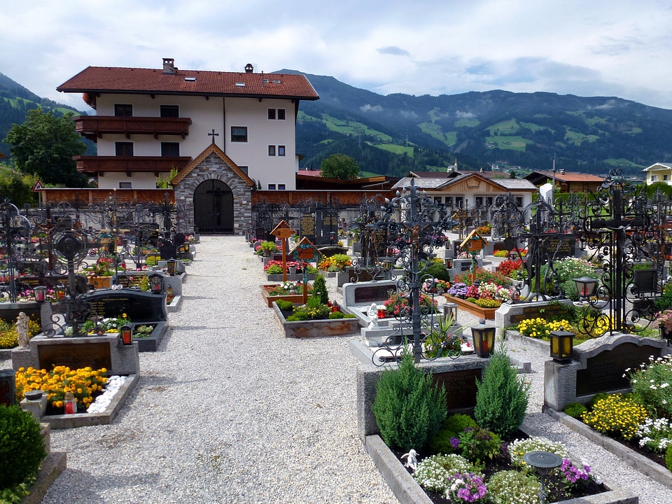 Village cemetery flowers