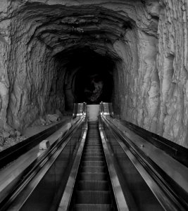 Tunnel, Infrastructure, Black And White, Monochrome Photography photo