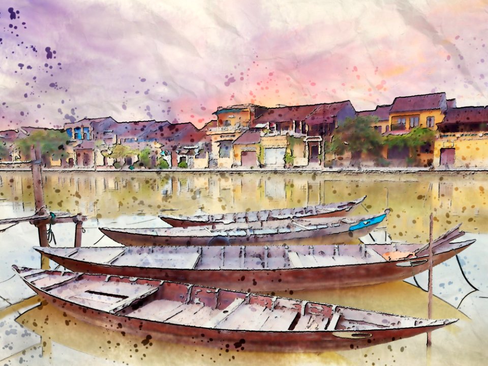 Water Transportation, Watercolor Paint, Painting, Sky