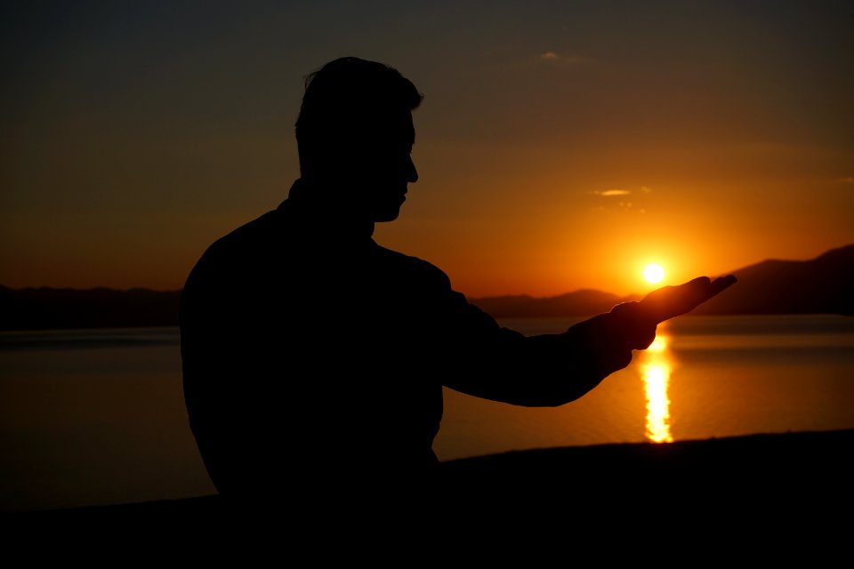 Sunrise, Silhouette, Sunset, Sky