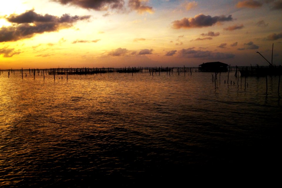 Horizon, Sky, Sunset, Calm