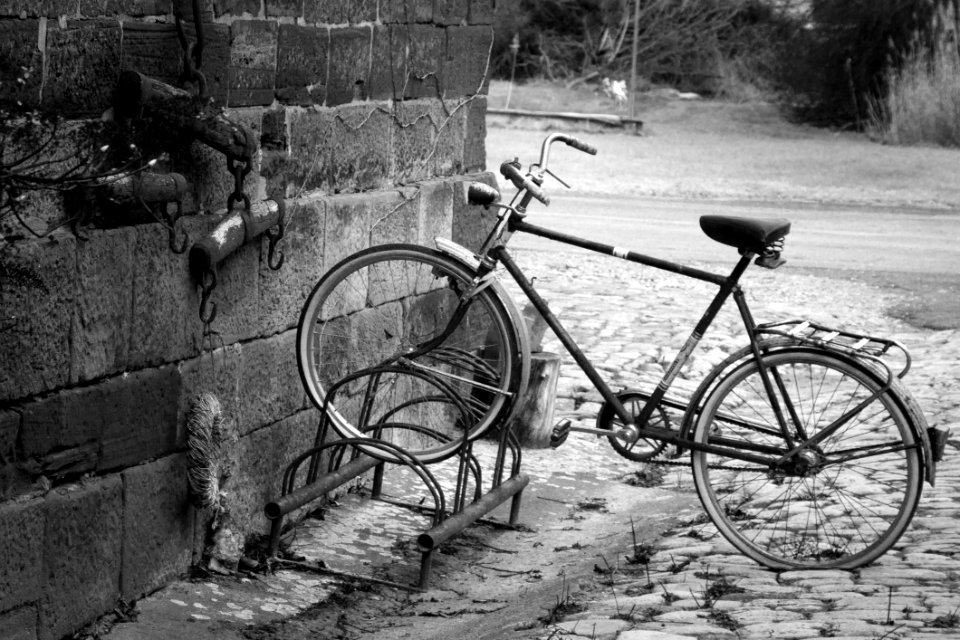 Land Vehicle, Bicycle, Black And White, Road Bicycle