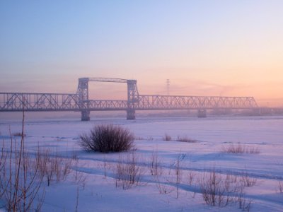 Winter, Freezing, Snow, Dawn