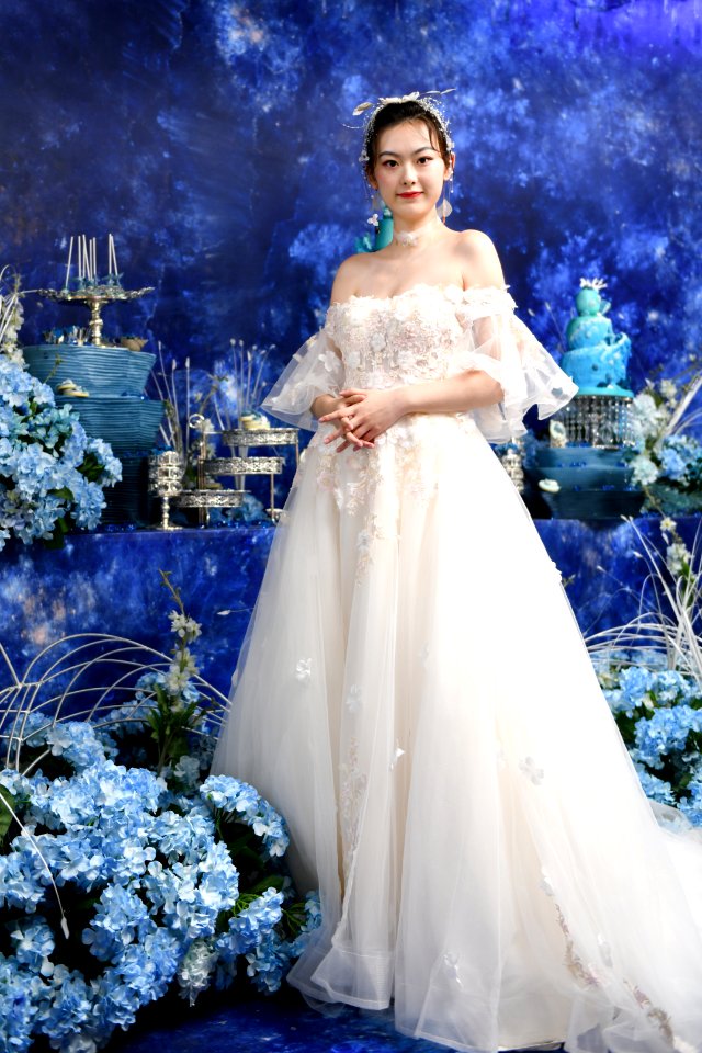 Gown, Wedding Dress, Dress, Flower