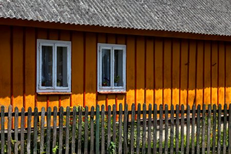 House, Yellow, Home, Fence photo