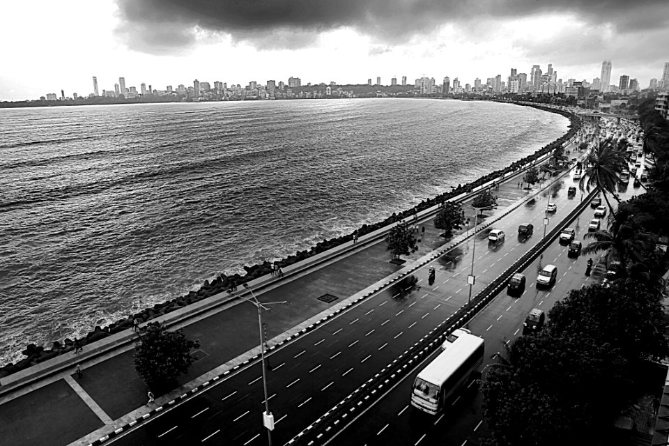 Black And White, Sky, Urban Area, Infrastructure