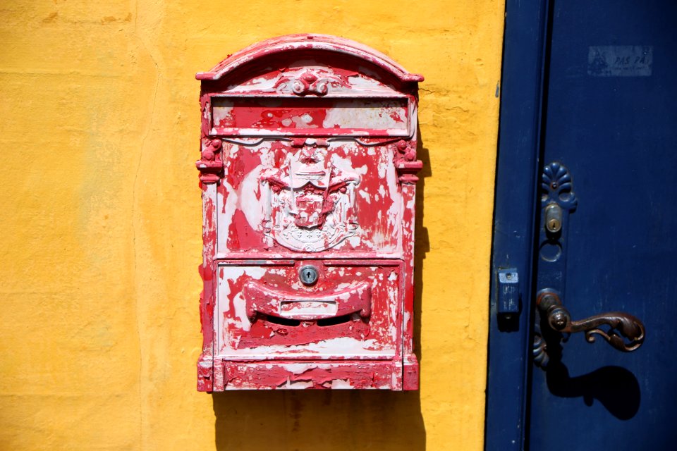 Red, Wall, Letter Box, Art