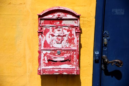 Red, Wall, Letter Box, Art