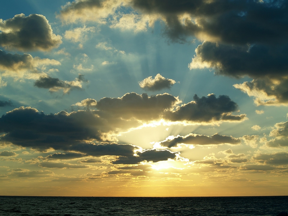Clouds beach ocean