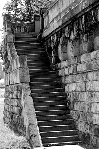 Black And White, Stairs, Monochrome Photography, Wall