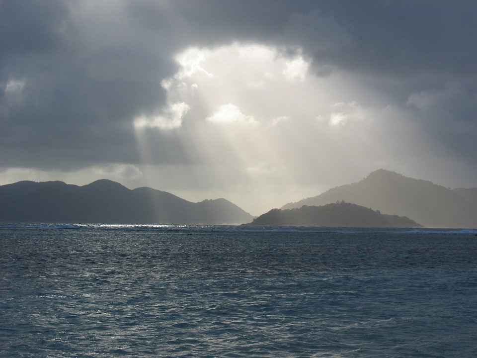 Clouds light sunbeam