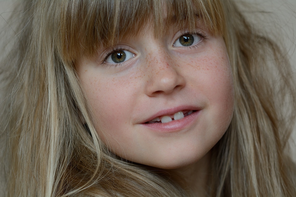 Blond face smile