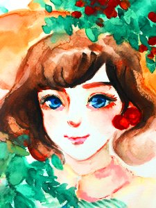 Art Face Watercolor Paint Painting photo