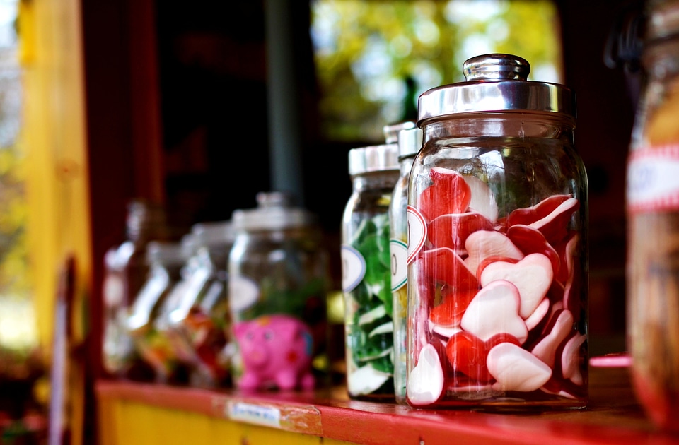 Heart candy-glass sugar