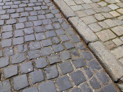 Cobblestone Road Surface Line Brickwork photo