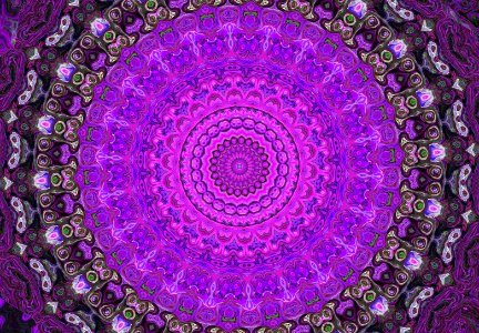 Purple Fractal Art Kaleidoscope Symmetry