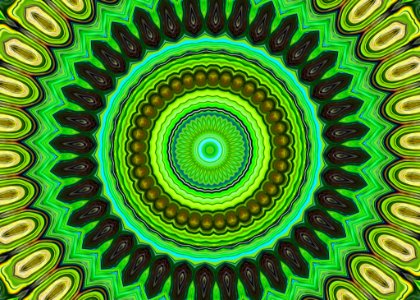 Green Pattern Circle Symmetry