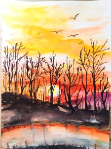 Painting Watercolor Paint Art Sky