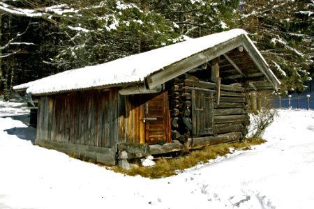Snow Winter Log Cabin Shack