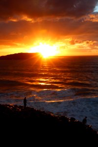 Horizon Sky Afterglow Sea photo