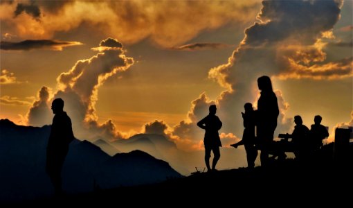 Sky Cloud Sunrise Silhouette
