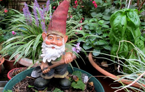 Garden Gnome Lawn Ornament Plant Statue photo