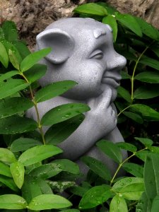 Sculpture Green Stone Carving Leaf