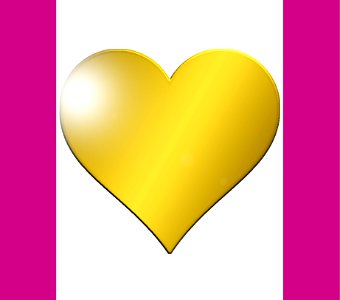 Yellow Text Love Heart photo
