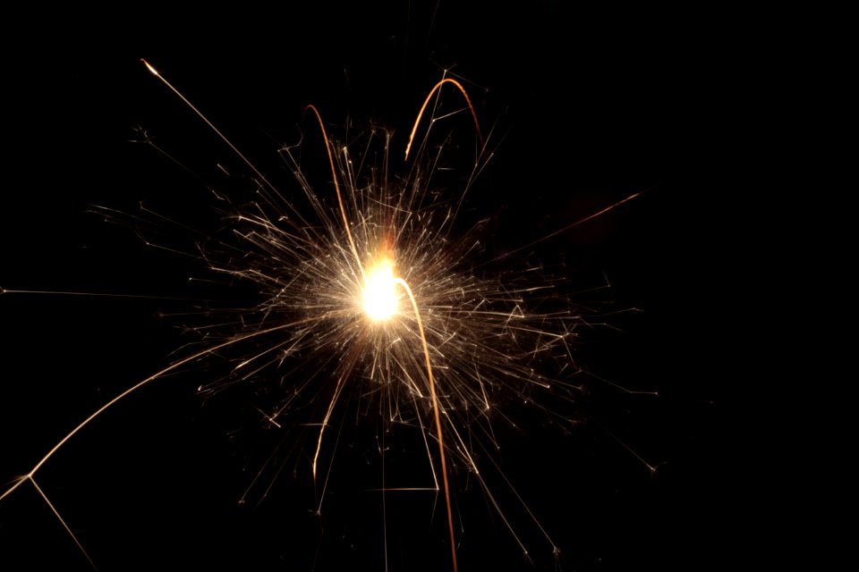 Sparkler Fireworks Darkness Light photo