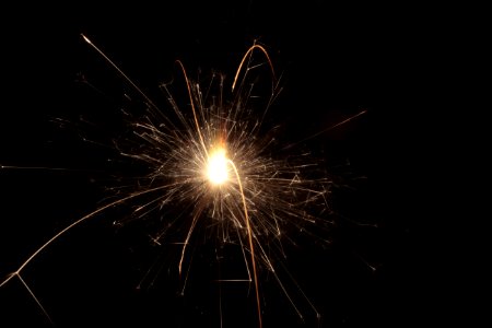 Sparkler Fireworks Darkness Light photo