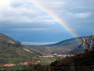 Rainbow Sky Highland Meteorological Phenomenon photo