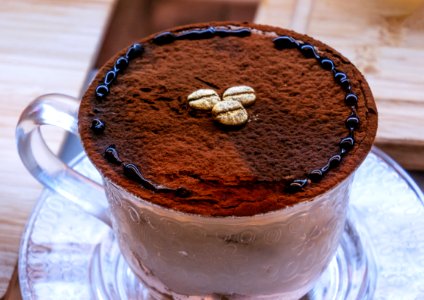 Chocolate Drink Filled Clear Glass Cup