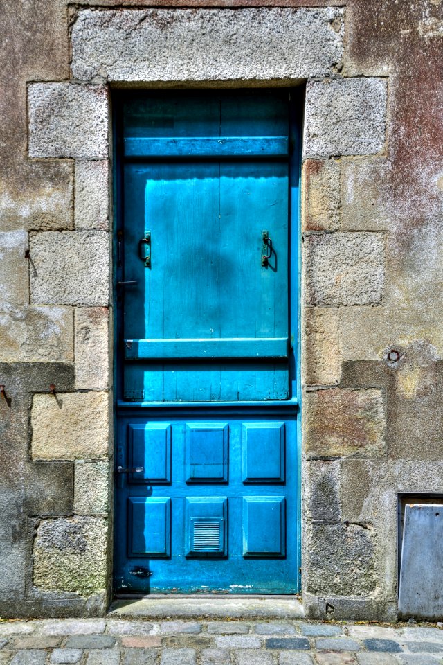 Blue Green Wall Door