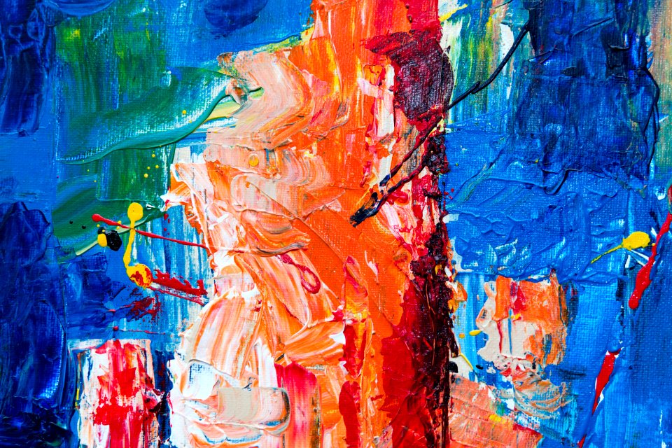 Orange And Blue Abstract Painting