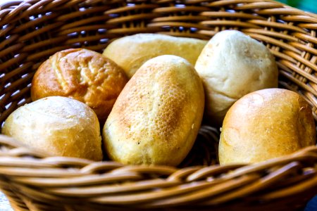 Bread In Brown Wicker Basket photo