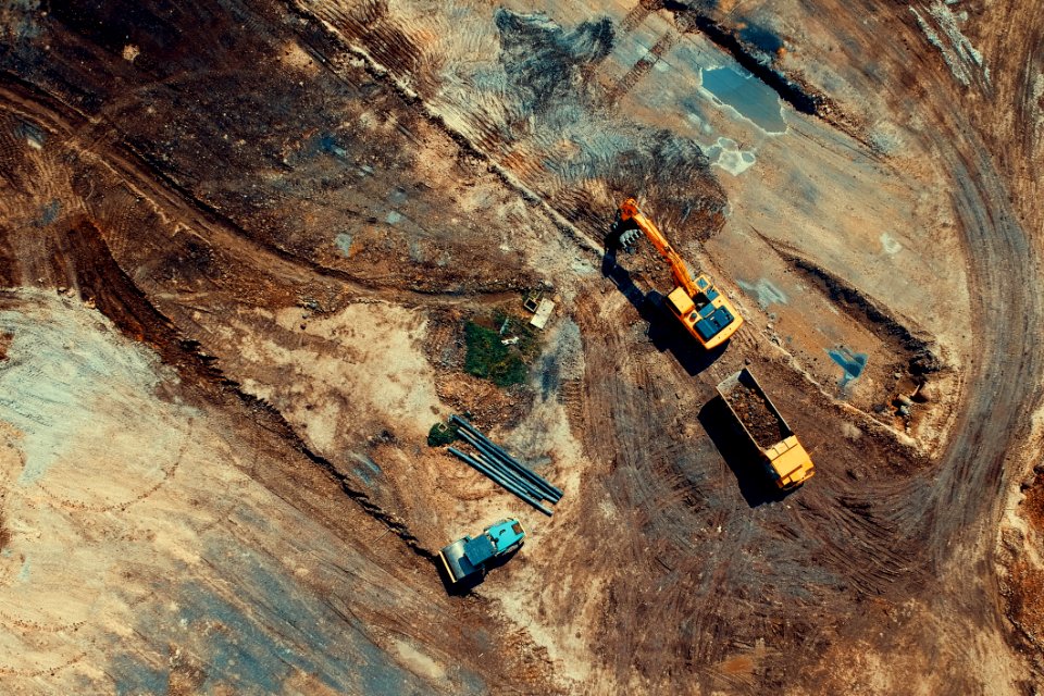 Aerial Photo Of Heavy Equipments