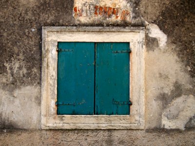 Blue Wall Window Door