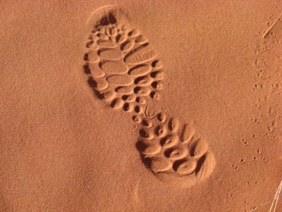 Sand Footprint Close Up Material photo