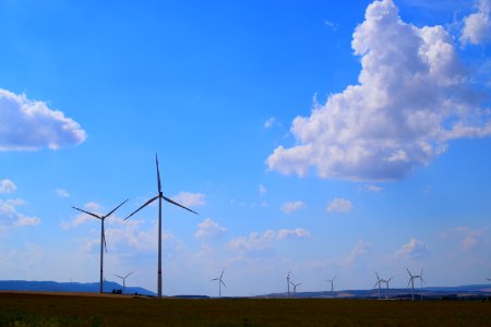 Sky Wind Farm Wind Turbine Windmill photo