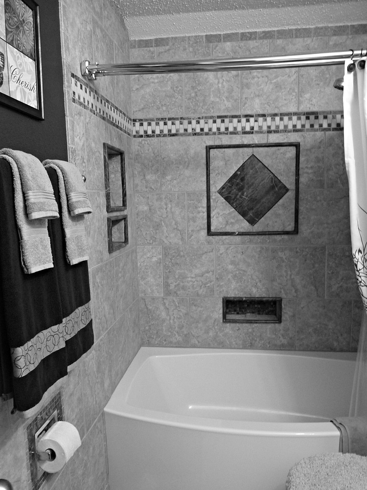 White black bathroom